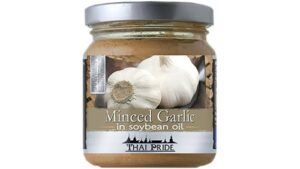 Knoblauch Fein gehackt in Sojabohnenöl 180g /Thai Pride -