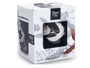 Teebecher mit Filter Kranich schwarz Ø9,5 cm | H11 cm /China -