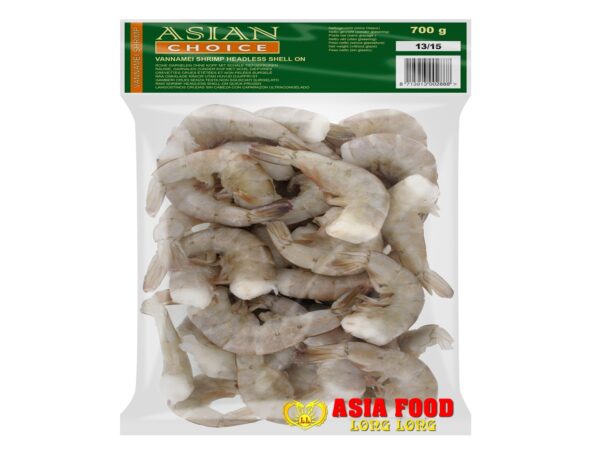 Vannamei Shrimps 13/15 ( mit Schale , ohne Kopf) 1kg/ Asian Choice -