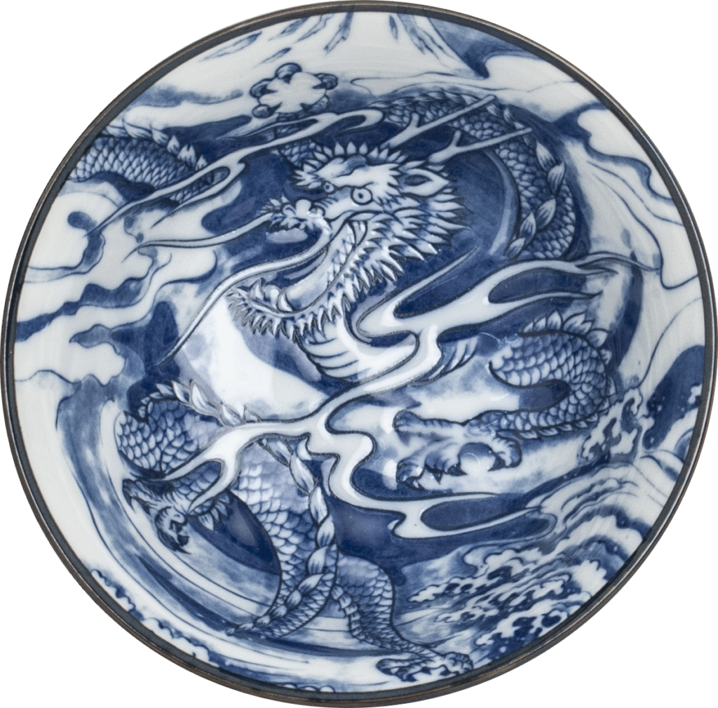 Bowl Schale Ø15 cm/6,5'cm Blaue Drache / Japan - – Bild 2