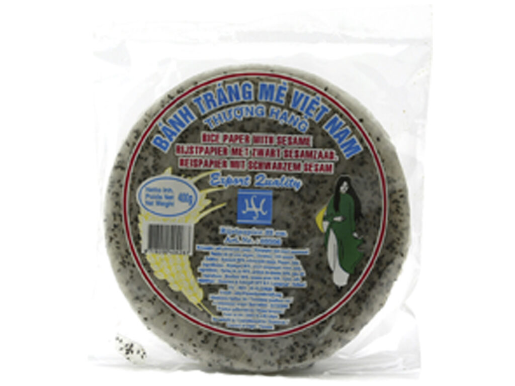 Banh Trang Me - Reispapier mit schwarzem Sesam 400 g Rund 22cm-