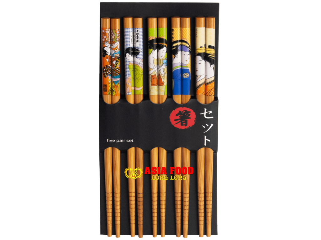 Essstäbchen Geisha 22,5cm x 5paars/Japanese Style -