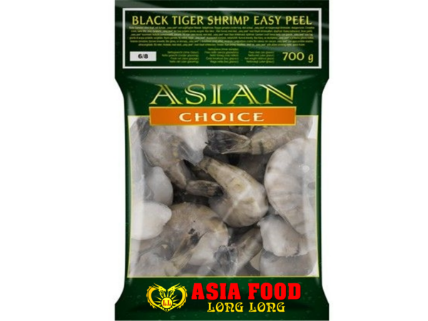 Black Tiger Shrimps 6/8. 0,7kg Netto ( mit schale, ohne Kopf) /Asian Choice -