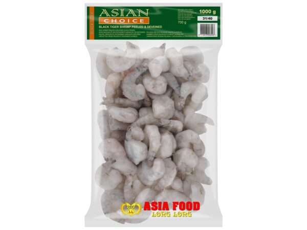 Black Tiger Shrimps 31/40 1kg ( Roh geschält, Entdarmt) /Asian Choice -