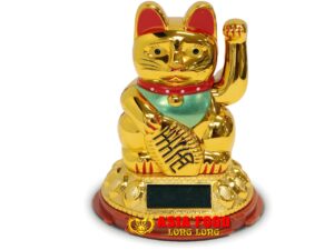 Glückskatze mit SOLA- GOLD Ø8 cm | H12 cm / China -